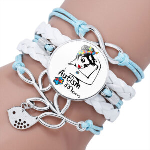 Wholesale AUTISM MOM Puzzle Alloy Bracelet