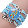 11311763281_1310191283-2 Wholesale AUTISM MOM Puzzle Alloy Bracelet