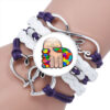 11311772092_1310191283-1 Wholesale AUTISM MOM Puzzle Alloy Bracelet