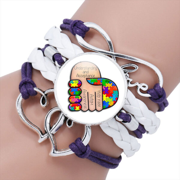 11311772092_1310191283-1 Wholesale AUTISM MOM Puzzle Alloy Bracelet