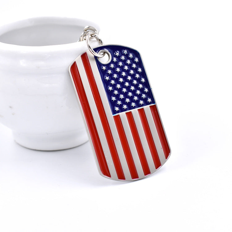 Wholesale American Independence Day Zinc Alloy ip Oil Keychain