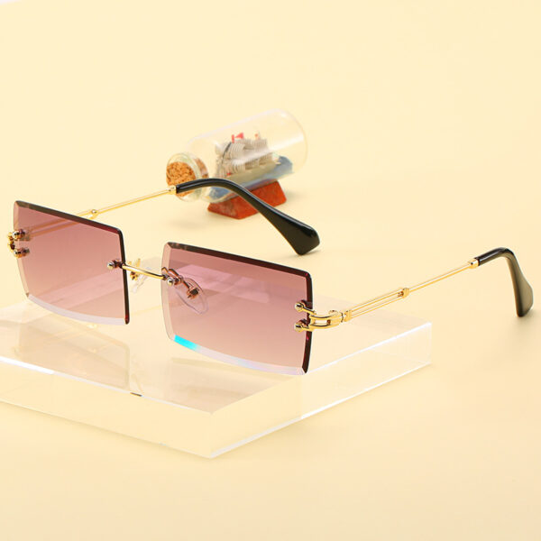 Wholesale PC Frameless Cut Edge Square Sunglasses