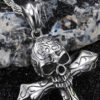 Wholesale Skull Cross Pendant Alloy Necklace