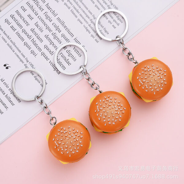 Wholesale PVC Faux Burger Keychain
