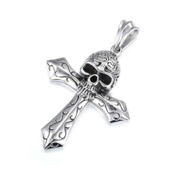 Wholesale Skull Cross Pendant Alloy Necklace
