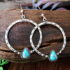 11354336848_731362266 Wholesale Turquoise eyelash manual big circle alloy Earrings