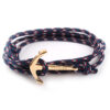 Wholesale Nylon Rope Alloy Anchor Bracelet