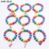 Wholesale Rainbow Beaded Alloy Kids Bracelet