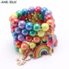 Wholesale Rainbow Beaded Alloy Kids Bracelet