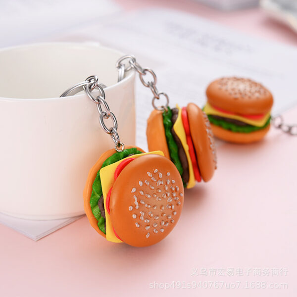 Wholesale PVC Faux Burger Keychain