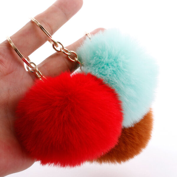 Wholesale 7CM Fur Ball Pom Pom Keychain