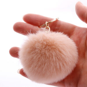 Leather powder / 7cm fur ball