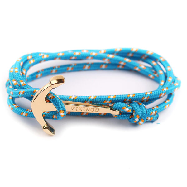 Wholesale Nylon Rope Alloy Anchor Bracelet