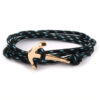Wholesale Nylon Rope Alloy Anchor Bracelet