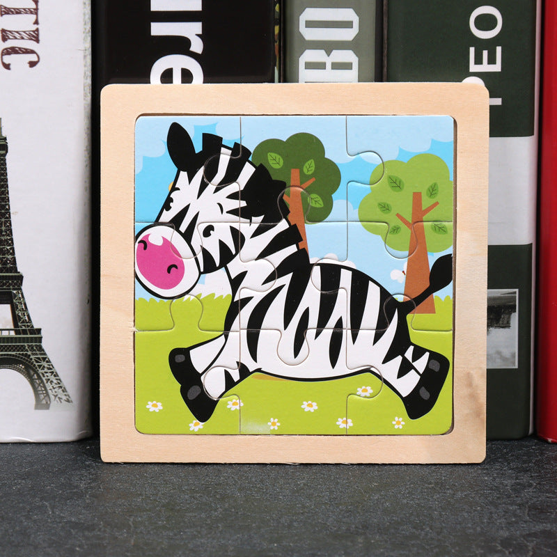 Wholesale Cartoon Animal Jigsaw Puzzle Wooden TOY