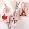 Wholesale Christmas Decoration Supplies Linen Three-dimensional Embroidered Tote Bag