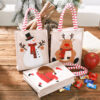 Wholesale Christmas Decoration Supplies Linen Three-dimensional Embroidered Tote Bag