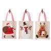 Wholesale Christmas Decoration Supplies Linen Three-dimensional Embroidered Tote Bag