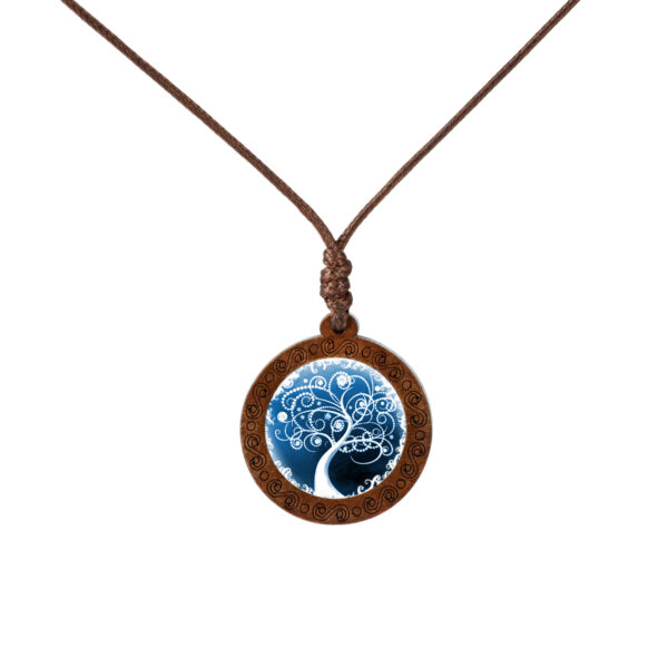 Wholesale Wooden Tree of Life Time Stone Glass Pendant Necklace