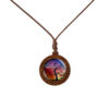 Wholesale Wooden Tree of Life Time Stone Glass Pendant Necklace