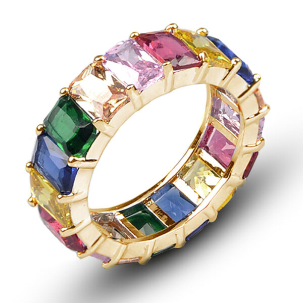11418424836_109136280 Wholesale Jewelry Colored Square Zirconia Copper Rings