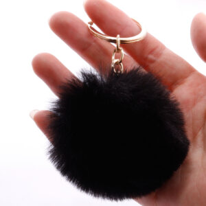 Black / 7cm fur ball