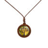 Wholesale Wooden Tree of Life Time Stone Glass Pendant Necklace