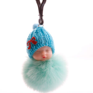 7cm fur ball-mint green (plastic buckle) / Golden chain Buckle (8cm fur ball)
