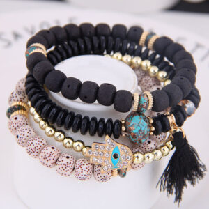 11473238157_2096644664 Wholesale Evil Blue Eyes Tassel Alloy Bracelet