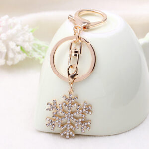 Wholesale Christmas Snowflake Diamond Gift  Alloy Keychain