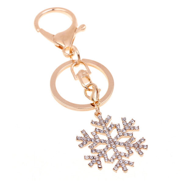 Wholesale Christmas Snowflake Diamond Gift  Alloy Keychain
