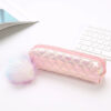 Wholesale Rainbow Color Plush Pencil Case