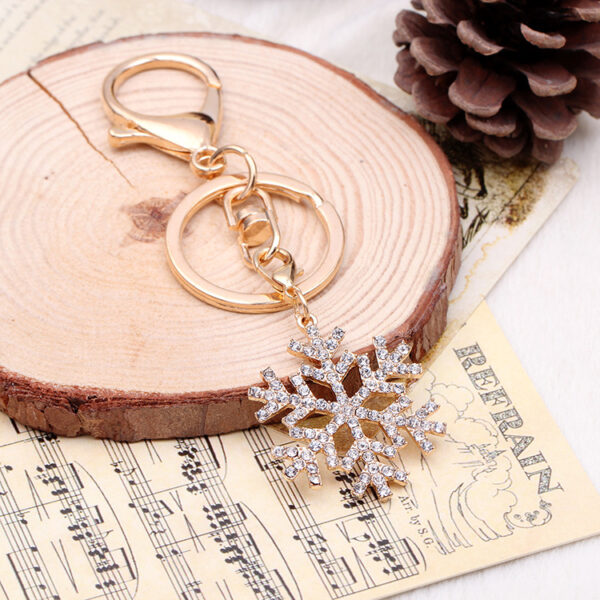 Wholesale Christmas Snowflake Diamond Gift  Alloy Keychain