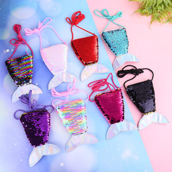 Wholesale Mermaid Tail Sequins Kids Shoulder Bag