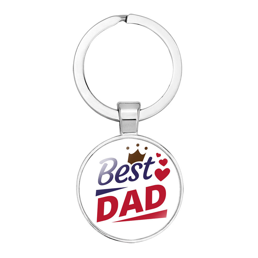 Wholesale Glass Father's Day Gift Best Ser Dad Alloy Creative Keychain