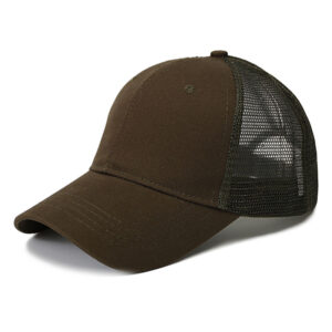 Horsetail baseball net cap cotton-Army Green / Adjustable