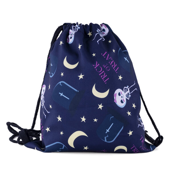 11558265527_60580902 Wholesale Halloween Cartoon Print Oxford Cloth Drawstring Bag