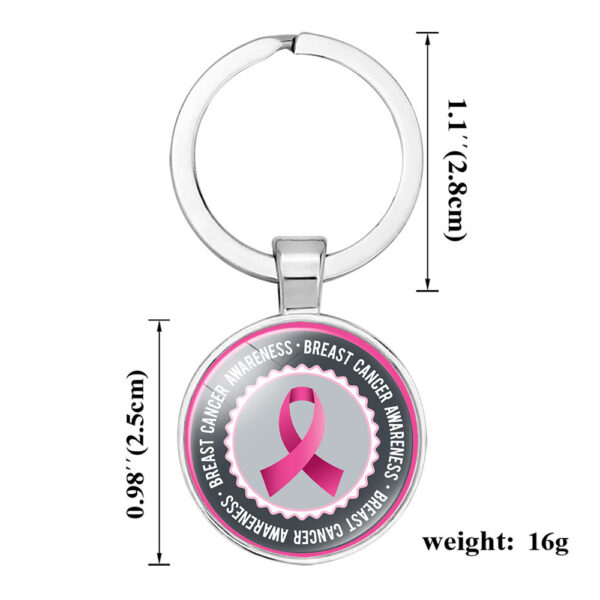 Wholesale Glass Caring Breast Cancer Alloy Creative Keychain