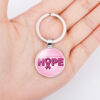 Wholesale Glass Caring Breast Cancer Alloy Creative Keychain