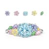 Wholesale Flower Gemstone Alloy Rings