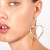 Wholesale Shiny Heart-shaped Diamond Earrings