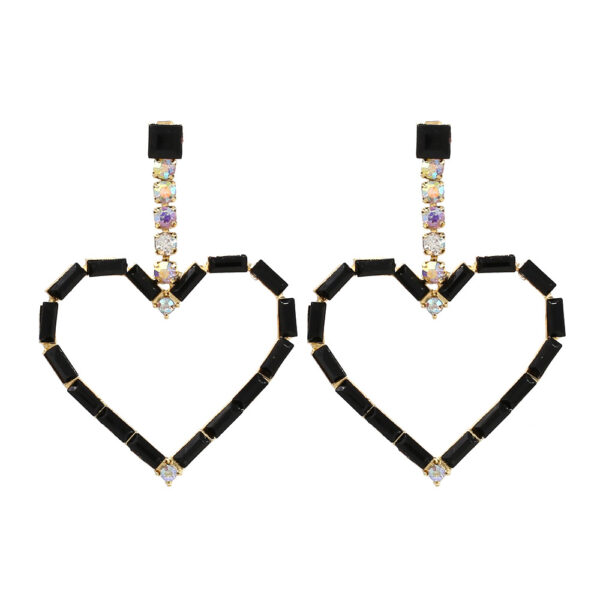 Wholesale Shiny Heart-shaped Diamond Earrings