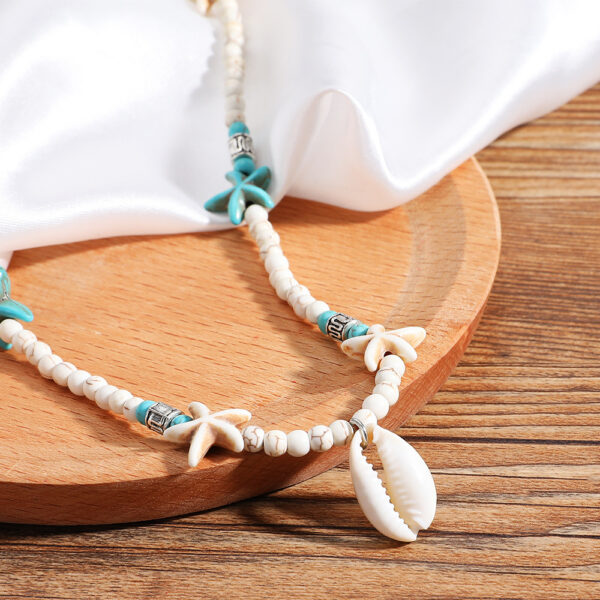 11608057487_1588907008 Wholesale Bohemian Handmade Turquoise Natural Shell Starfish Necklace