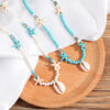11608063400_1588907008 Wholesale Bohemian Handmade Turquoise Natural Shell Starfish Necklace