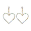 Wholesale Shiny Heart-shaped Diamond Earrings