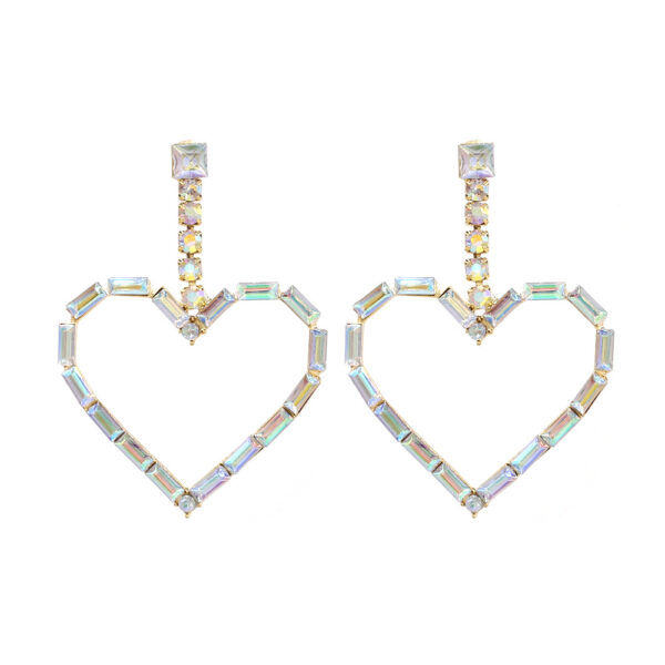 Wholesale Shiny Heart-shaped Diamond Earrings