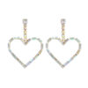 Wholesale Shiny Heart-shaped Diamond Earrings