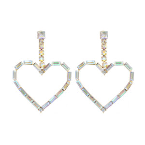 Wholesale Shiny Heart-shaped Diamond Earrings