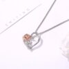 Wholesale Alloy Heart Rose Zircon Necklace
