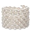 Wholesale Pearl Rhinestone Multilayer Seven Rows Wound Spiral Bracelet